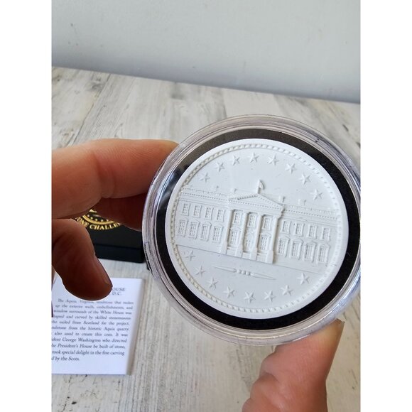White House aqua Stone challenge coin sandstone new president George Washington - Picture 2 of 6